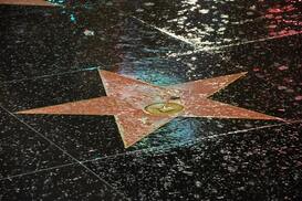 star on Hollywood Boulevard walk of fame with no name visible